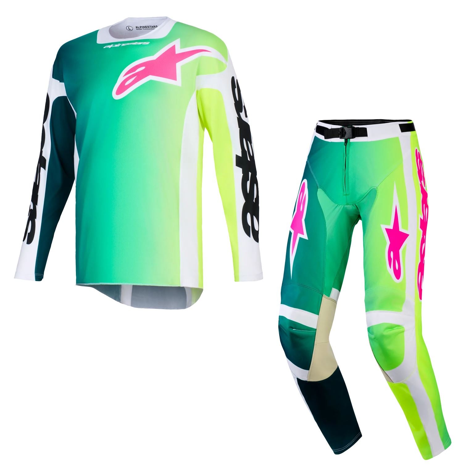 Alpinestars 2026 Racer Portl Motocross Combo Kit Green White Black
